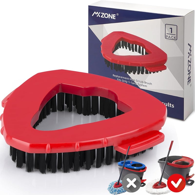MXZONE Scrubber Mop Head Replacement Compatible with O Cedar EasyWring 1 Tank System, Spin Mop Scrub Brush Head, Hard Bristle Cleaning Brush Attachment for Kitchen Tile Floor, Not Fit RinseClean - Image 1
